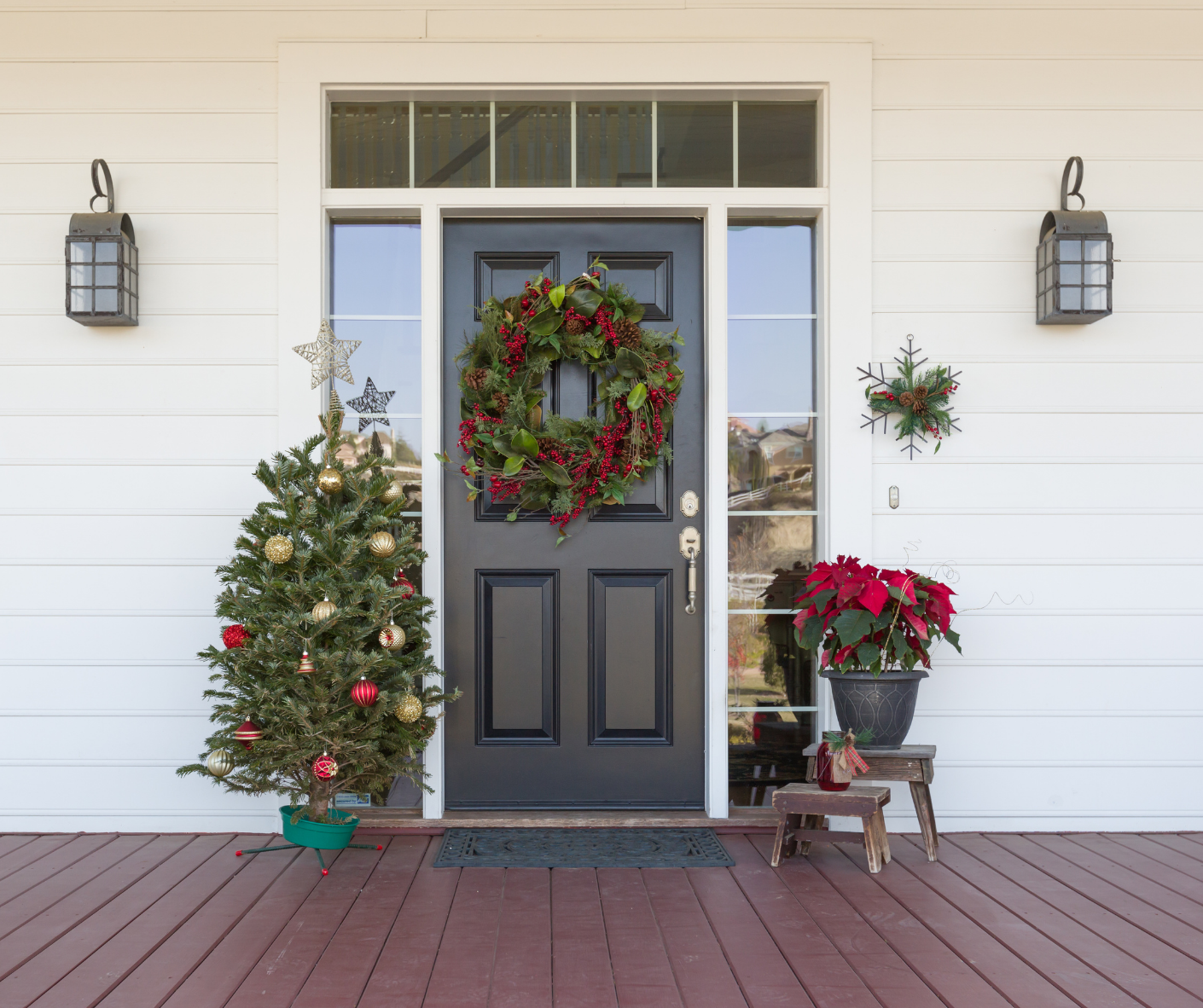 christmas house front door